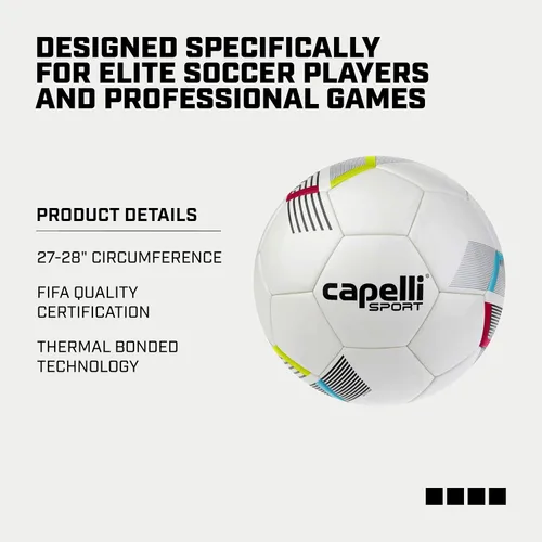 Vista 3 de Capelli Sport Balón de fútbol tamaño 5, Tribeca Metro Elite FIFA Quality Pro - Balón de fútbol para jugadores jóvenes y adultos, entrenamiento