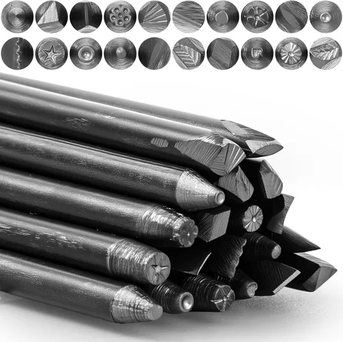 Vista 7 de 20 paquetes de punzones de acero, juego de sellos de flores de 4 mm, práctico kit de estampado de metal, herramientas de joyería para anillos, kit