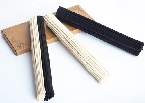 Vista 2 de Varillas difusoras de varillas de madera de ratán natural de 10 pulgadas, recambios de difusor, varillas de repuesto para difusor de aroma de aceite