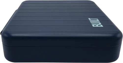 Vista 3 de BUILT Caja de almuerzo estilo bento, resistente a las fugas, apta para microondas, con 3 compartimentos, con utensilios y aderezo, color azul