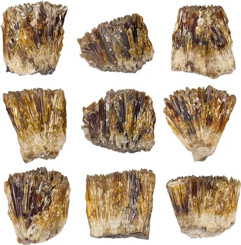 Vista 4 de SUNYIK Barra de calcita de ámbar natural, espécimen de cristal curativo mineral, piedra de punto de cristal curativo para decoración del hogar