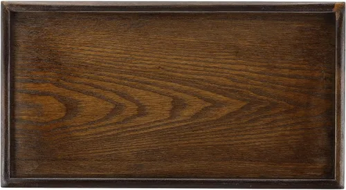 Vista 9 de Bandeja rectangular de madera para servir de madera, bandeja decorativa, 13.8 x 9.5 pulgadas, apta para decoración del hogar, cocina, mesa auxiliar