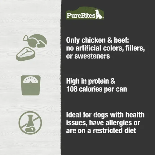 Vista 5 de PureBites Patés de pollo y carne de res para perros, solo 2 ingredientes, caja de 12