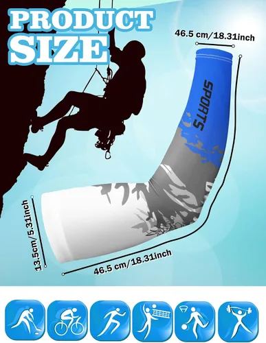 Vista 3 de 6 pares de mangas de brazo de protección solar UV manga deportiva de enfriamiento antideslizante de seda de hielo para hombres y mujeres