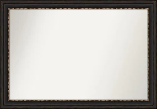 Vista 467 de Amanti Art Espejo de pared personalizado no biselado (25 x 25 pulgadas), marco de bronce acentuado, varios tamaños personalizados, espejo de baño