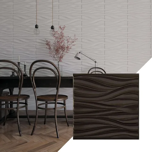 Vista 29 de Ekena Millwork 19 5/8 pulgadas de ancho x 19 5/8 pulgadas de alto, ondulado EnduraWall decorativo 3D, cobre envejecido (cubre 2.67 pies cuadrados).