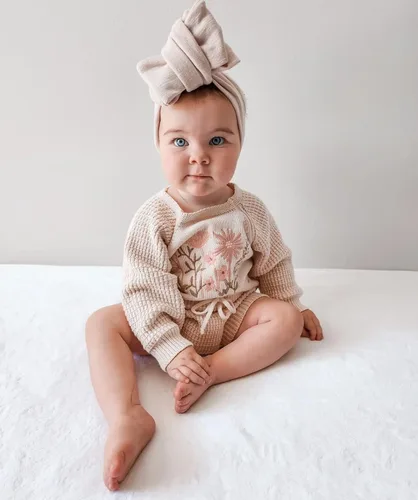 Vista 3 de Mameluco de punto para bebé niña, suéter de manga larga, bordado floral, de una pieza, ropa cálida para otoño e invierno