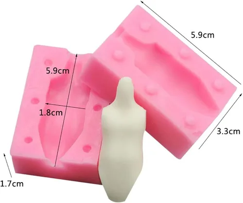 Vista 4 de Muñecas 3D Modelo de Cuerpo Hombre Mujer Masculino Mujer Niño Cuerpo Silicona Fondant Moldes Yeso Arcilla Molde Chocolate Galleta Azúcar Artesanía