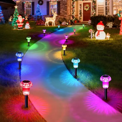 Vista 9 de Priddop Luces solares de Navidad impermeables para exteriores, paquete de Varios