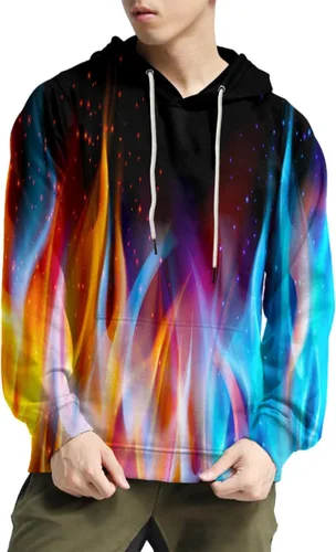Vista 4 de Syaimn sudadera con capucha, casual, unisex, estampado 3D, para entrenamiento