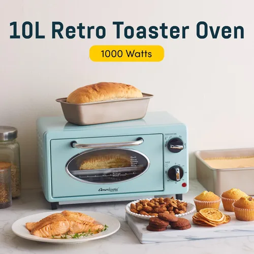 Vista 4 de Elite Gourmet de Maximatic Americana Collection ETO147M - Horno tostador retro de los años 50 para encimera estilo diner, para hornear y tostar, se