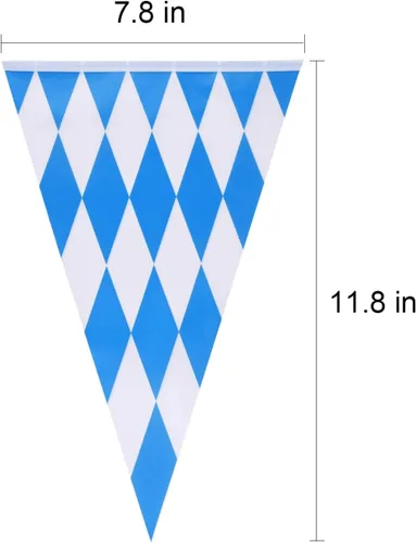 Vista 2 de TUPARKA Bandera de banderín bávaro de 98 pies para el Oktoberfest, decoraciones para el Oktoberfest, suministros para fiestas