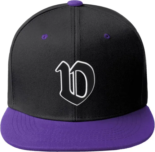 Vista 224 de Daxton Gorra clásica con visera de billete plano con letras del alfabeto inglés antiguo de la A a la Z