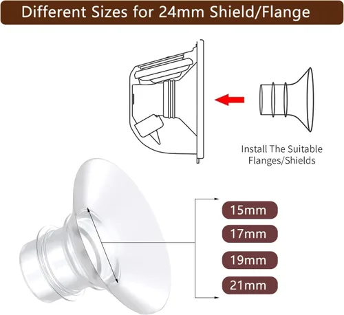 Vista 3 de Inserto de brida de 0.59 pulgadas, 6 piezas, compatible con espectros de brida de 0.59 pulgadas/insertos de brida para Spectra/Momcozy Insertos