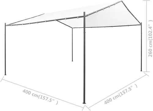 Vista 8 de Cenador de jardín, tiendas de campaña resistentes para fiestas, bodas, patio trasero, césped, 157.5 x 157.5 x 102.4 pulgadas, acero blanco, tela