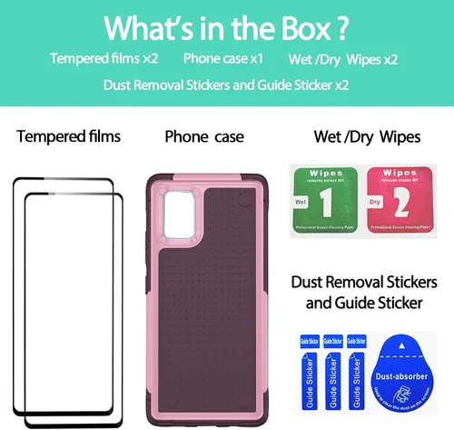 Vista 357 de Jeylly Compatible con Samsung Galaxy A22 5G Funda, Funda Samsung A22 5G con 2pcs protectores de pantalla de vidrio templado
