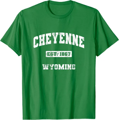 Vista 5 de Cheyenne Wyoming WY vintage state Camiseta de estilo atlético, Negro