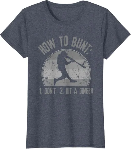 Vista 66 de Cómo Bunt Don't Hit A Dinger - Camiseta divertida de béisbol y sóftbol, Negro, S