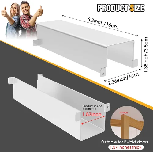 Vista 3 de Cerradura de puerta plegable, cerraduras de seguridad para niños para puertas dobles y despensa de armario, se adapta a puertas plegables de 1 1/8-1