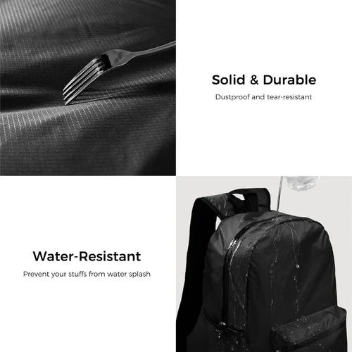 Vista 2 de pack all Mochila ligera y plegable de 18L, Negro, talla única , Mochilas Daypack