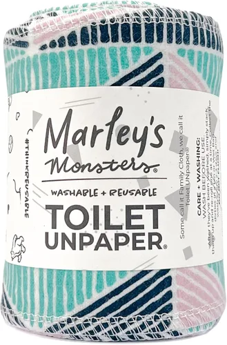 Vista 9 de Marley's Monsters Papel higiénico sin papel – Rollo de 24 unidades, papel higiénico reutilizable – Toallitas absorbentes para bidé, (Cactus)