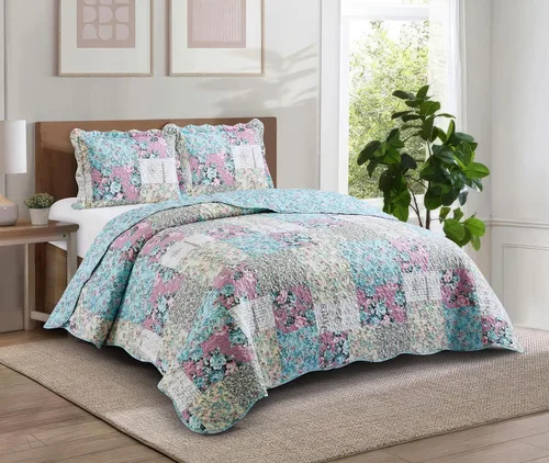 Vista 31 de Brilliant Sunshine Juego de edredón clásico de 2 piezas con 1 funda, reversible, suave y ligera, para todas las estaciones, individual, beige