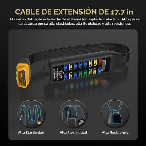 Vista 3 de Caja de ruptura OBD2, con pantalla de voltaje, indicador LED y detector de protocolo OBDII automotriz para detección