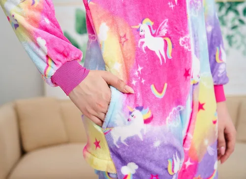Vista 7 de Pijama de unicornio para adultos, disfraz de animal de una sola pieza, pijamas de Halloween, ropa de dormir, regalos para mujeres y hombres