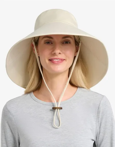 Vista 4 de Solbari Sombrero de sol de ala ancha definitivo para mujer UPF50+ Beige