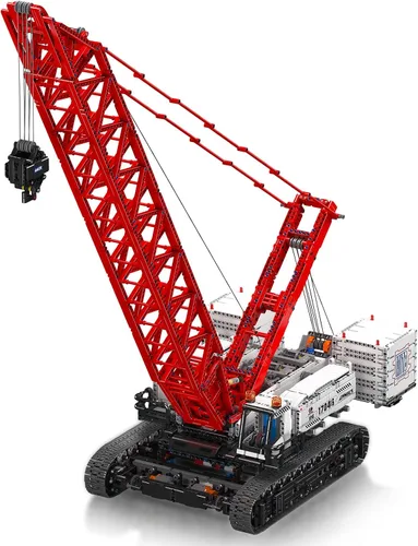 Vista 2 de Mould King 17046 Grúa sobre orugas de alta tecnología MOC Truck con 5 motores, tecnología APP control remoto 16000 grúa sobre orugas de rejilla Kit