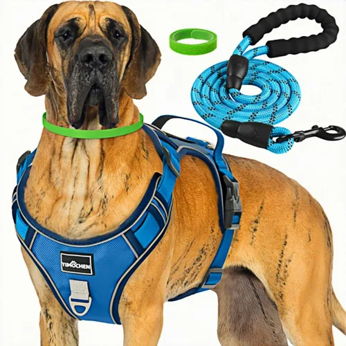 Vista 8 de Arnés para perro sin tirones de tamaño pequeño, arnés para pasear perro negro, chaleco reflectante Oxford de servicio y asa de fácil control