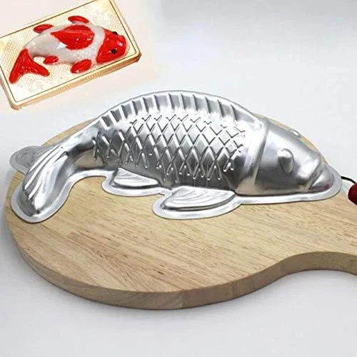 Vista 2 de Molde Koi en forma de pez - Molde para pastel de aleación de aluminio 3D (10 pulgadas)