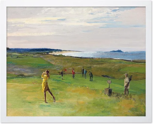Vista 14 de Monem Art - Póster de pintura vintage para niños jugando en la orilla, impresión retro para niños, arte de playa, arte de velero, arte costero