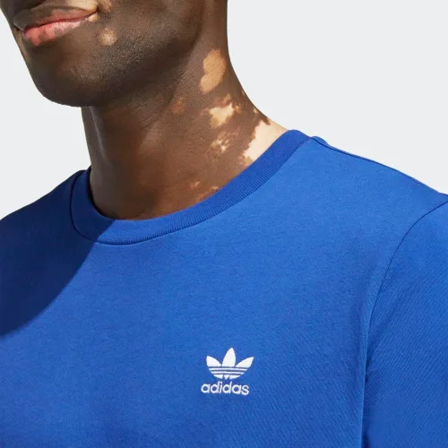 Vista 6 de adidas Originals Camiseta esencial Trefoil para hombre, Azul semi lúcido