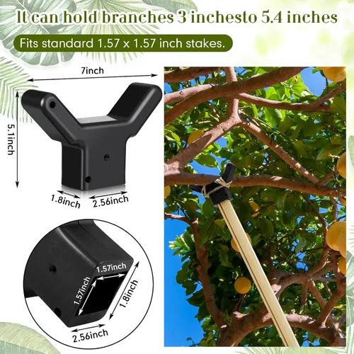 Vista 2 de Yungyan 2 soportes para árboles, soporte de plástico para ramas de frutas, soporte para árbol que evita que se rompan para viñedos, jardines