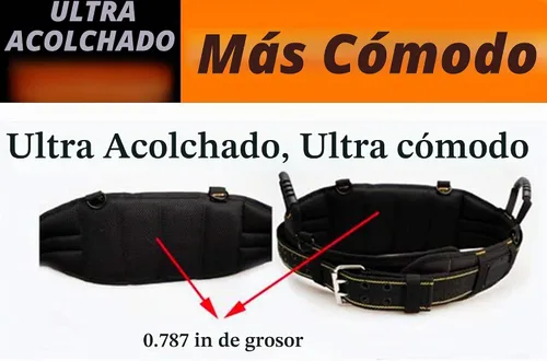 Vista 3 de Cinturón de herramientas acolchado, cómodo cinturón de herramientas para hombres, cinturón de herramientas de trabajo resistente con soporte