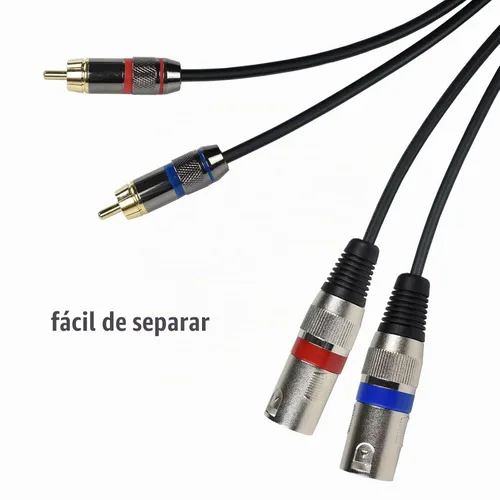 Vista 6 de Adaptador de cable doble RCA macho a doble XLR macho, 3.3 pies desequilibrado L/R RCA a XLR cable de enchufe de fono, cable de salida izquierdo