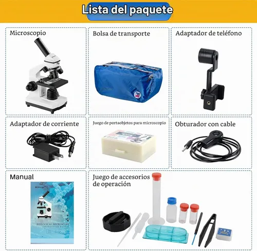 Vista 6 de Microscopio para adultos y niños, 100X-2000X BEBANG Microscopio compuesto con portaobjetos de microscopio, kit de microscopio para niños