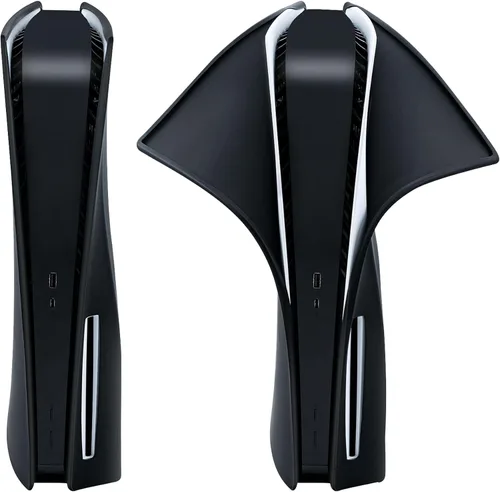 Vista 9 de Mcbazel Funda de silicona para consola PS5 Disk Edition, a prueba de polvo, antiarañazos, anticaídas, para Playstation 5 Disk Edition, color negro
