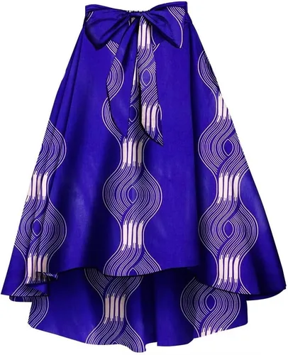 Vista 6 de Falda de verano con estampado africano para mujer, vestido tradicional Ankara Dashiki Brautiful 1