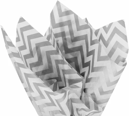 Vista 10 de PMLAND Papel de seda de alta calidad para envolver regalos, color negro metálico dorado con rayas zigzag, 20 x 14 pulgadas, 60 hojas