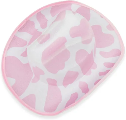 Vista 9 de Zodaca Sombreros de vaquero para mujeres y hombres, talla única, sombrero de vaquera con estampado de vaca rosa, espuma EVA suave y terciopelo