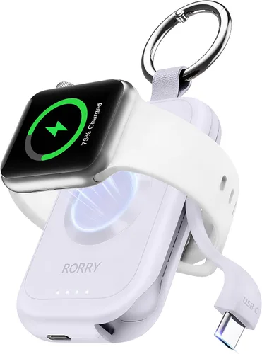 Vista 7 de RORRY CharmGo - Cargador para Apple Watch, cargador portátil de 2500 mAh Azul