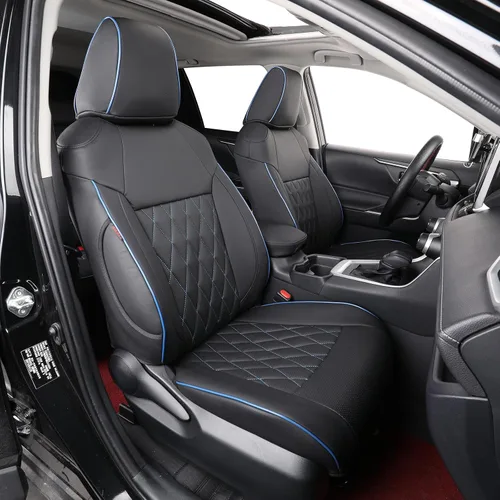 Vista 23 de EKR Rav4 Fundas de asiento de ajuste personalizado para Toyota Rav4 (híbrido) LE/XLE Premium 2026, juego completo de fundas de asiento de automóvil