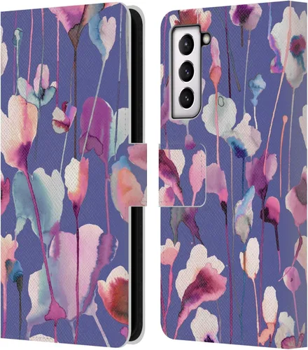 Vista 132 de Head Case Designs Officially Licensed Ninola Abstract Poppies Lilac Floral Leather Wallet Case Compatible with Samsung Galaxy A07 4G