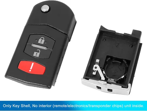 Vista 4 de X AUTOHAUX Nuevo reemplazo del coche llavero remoto llavero Shell caso BGBX1T478 para Mazda 2 3 5 Cx-7 Cx-9 3 teclas botón negro