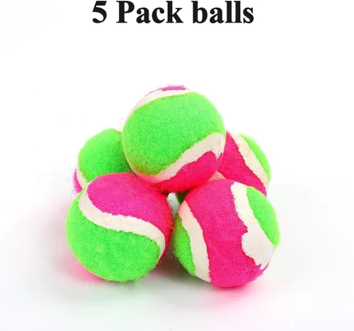 Vista 5 de Cooraby Juego de 5 juegos de palas para lanzar y atrapar pelotas, adecuado para deportes, playa y fiesta con bolsa de almacenamiento, 10 paletas y 5