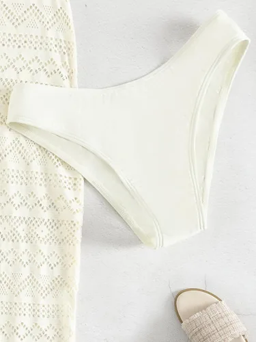Vista 5 de Verdusa Traje de baño de 2 piezas para mujer con corte halter y parte inferior de bikini