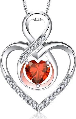 Vista 9 de RIVIKO Collar con símbolo de corazón infinito para mujer, plata de ley 925, dije de corazón de amor, día de la madre, aniversario, cumpleaños