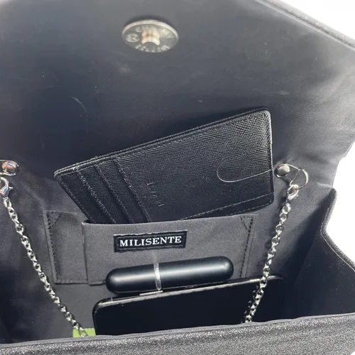 Vista 8 de Milisente - Cartera de noche para mujer, monedero de gamuza en bandolera